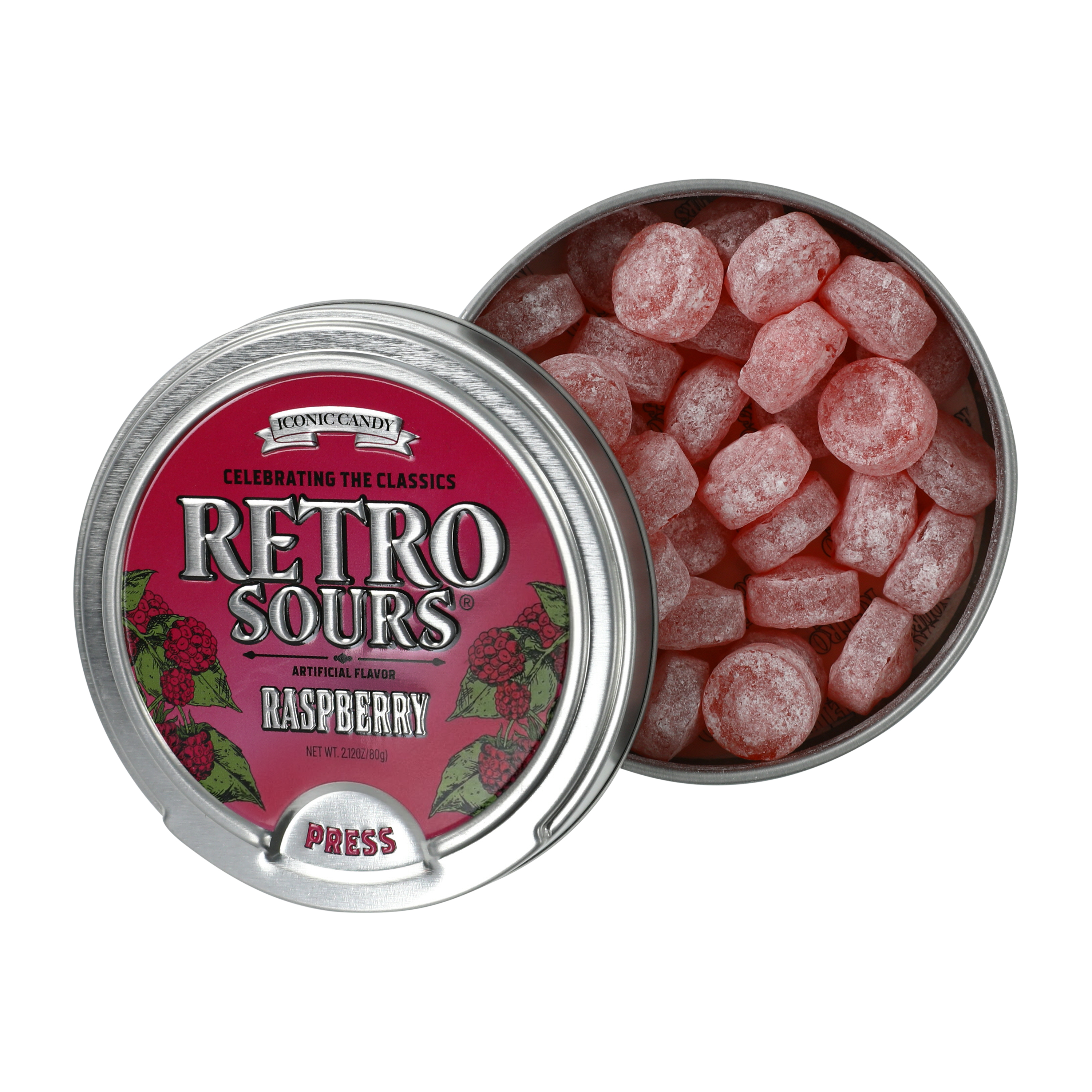 Retro Sours® Rasberry Candy Tin 2.1oz