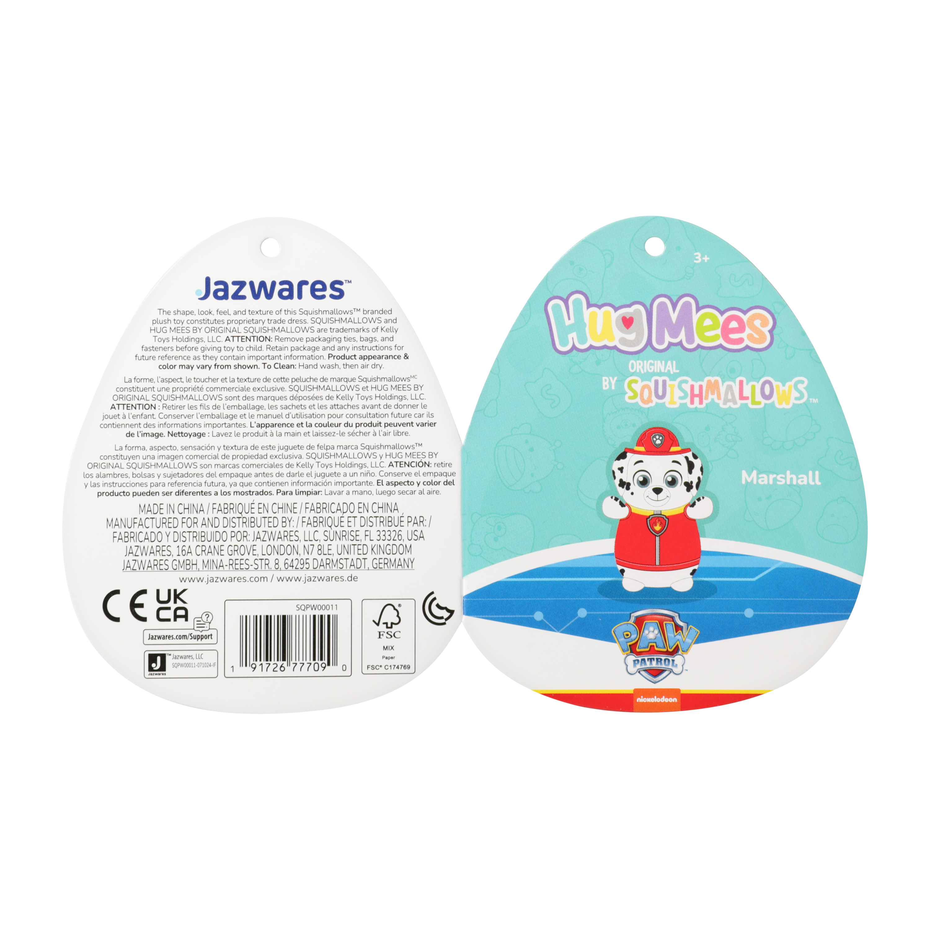 Hug Mees By Squishmallows™ Paw Patrol™ Marshall Plush