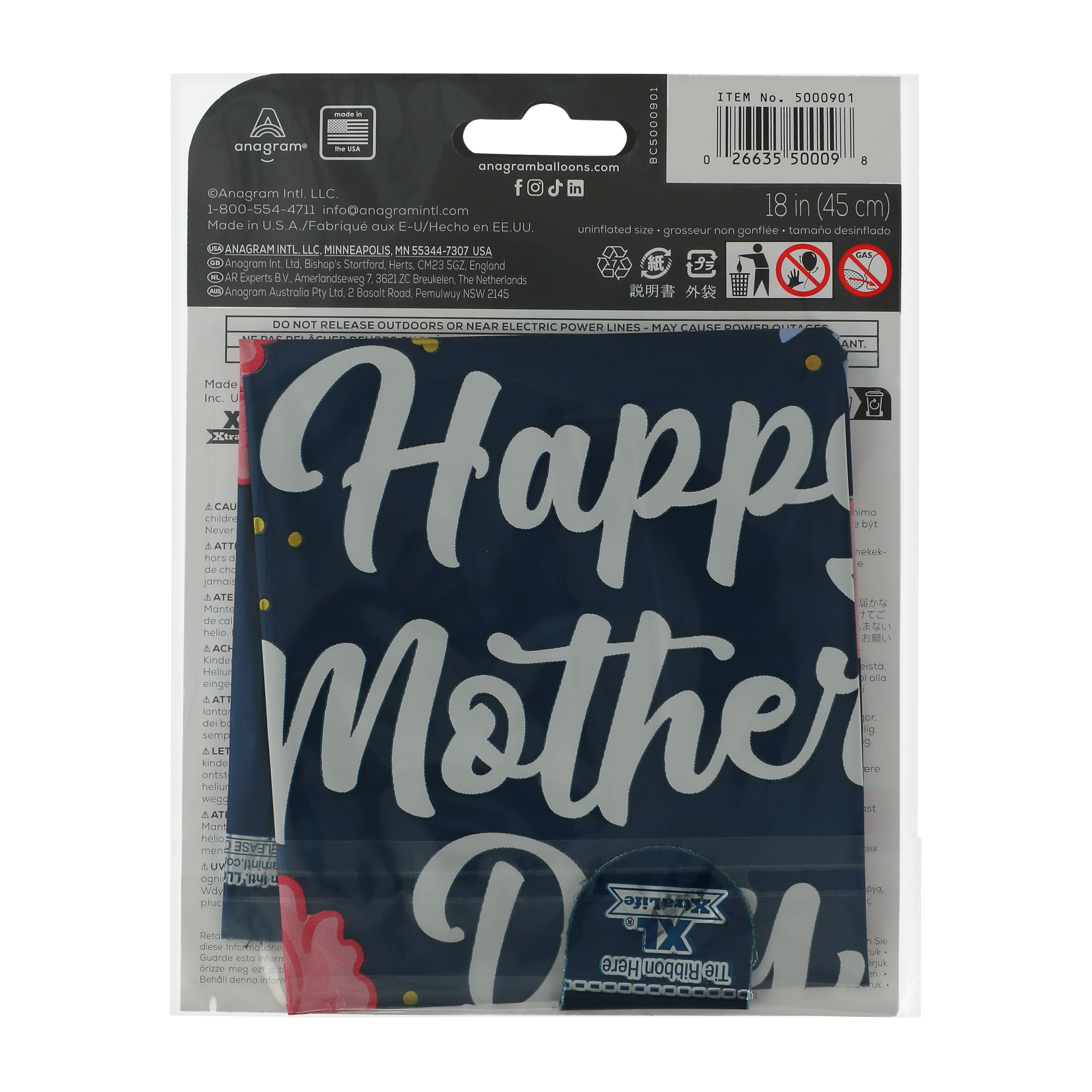 Anagram® Happy Mother's Day Satin Luxe™ Infused Decorative Balloon