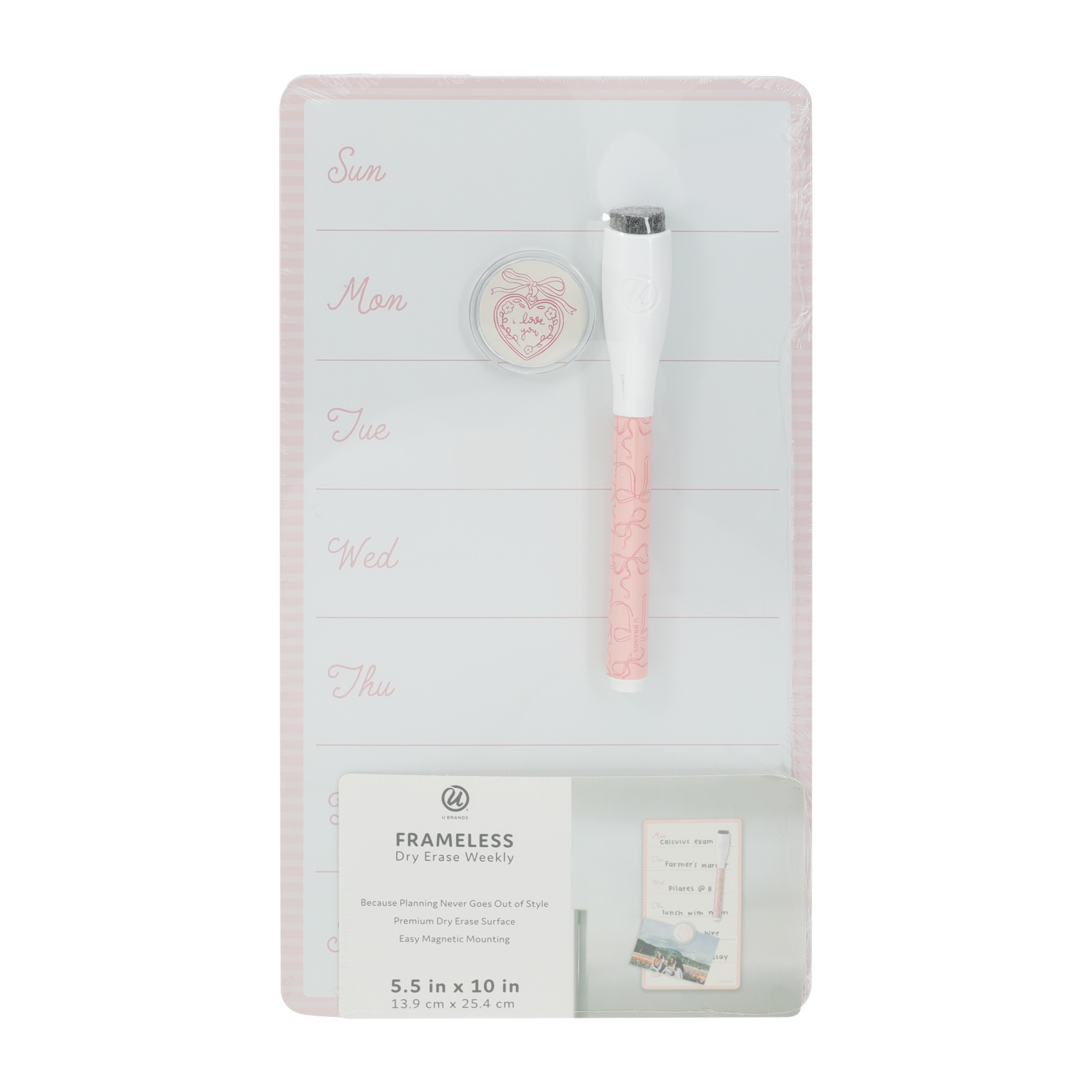 U Brands® Frameless Weekly Dry Erase Board 5.5inx10in