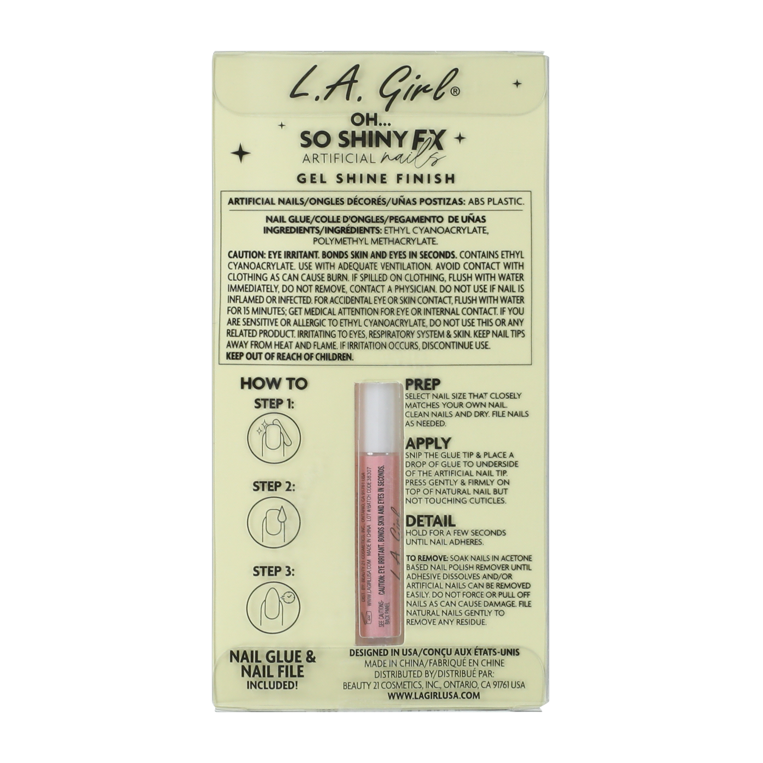 L.A. Girl Oh… So Shiny Bloom Artificial Nails 26-Pack