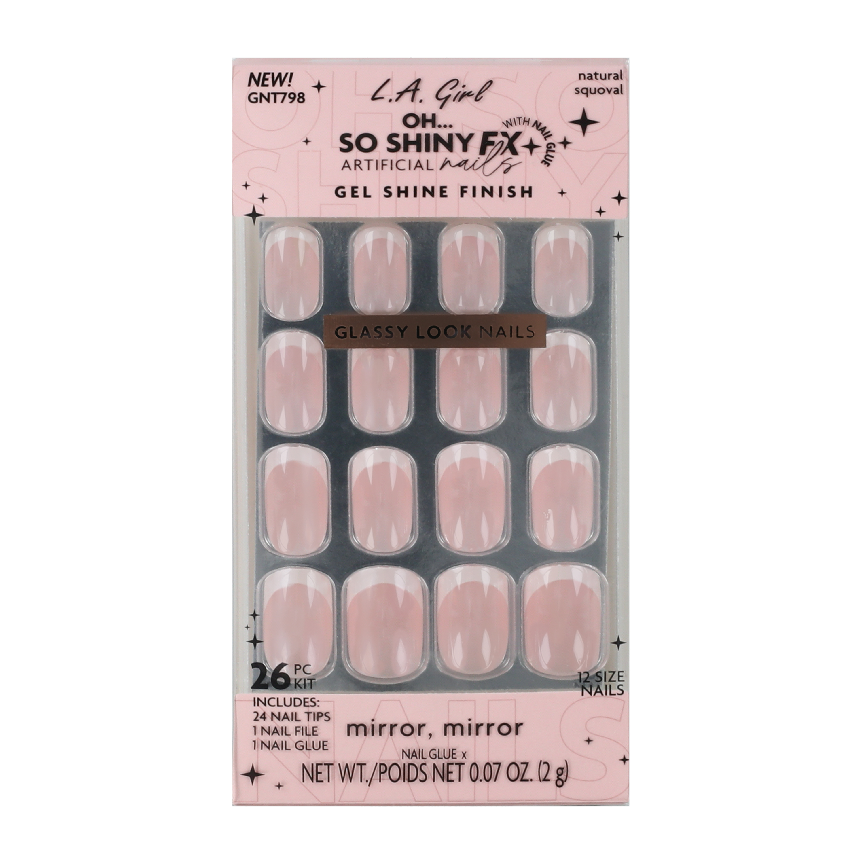 L.A. Girl Oh… So Shiny Mirror, Mirror Artificial Nails 26-Pack