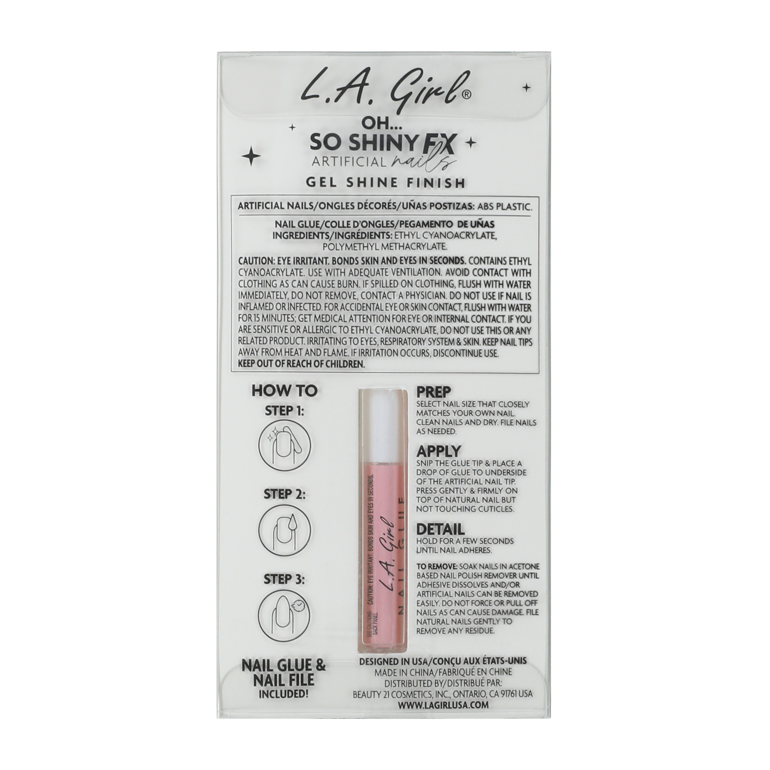 L.A. Girl Oh… So Shiny Bowtique Artificial Nails 26-Pack
