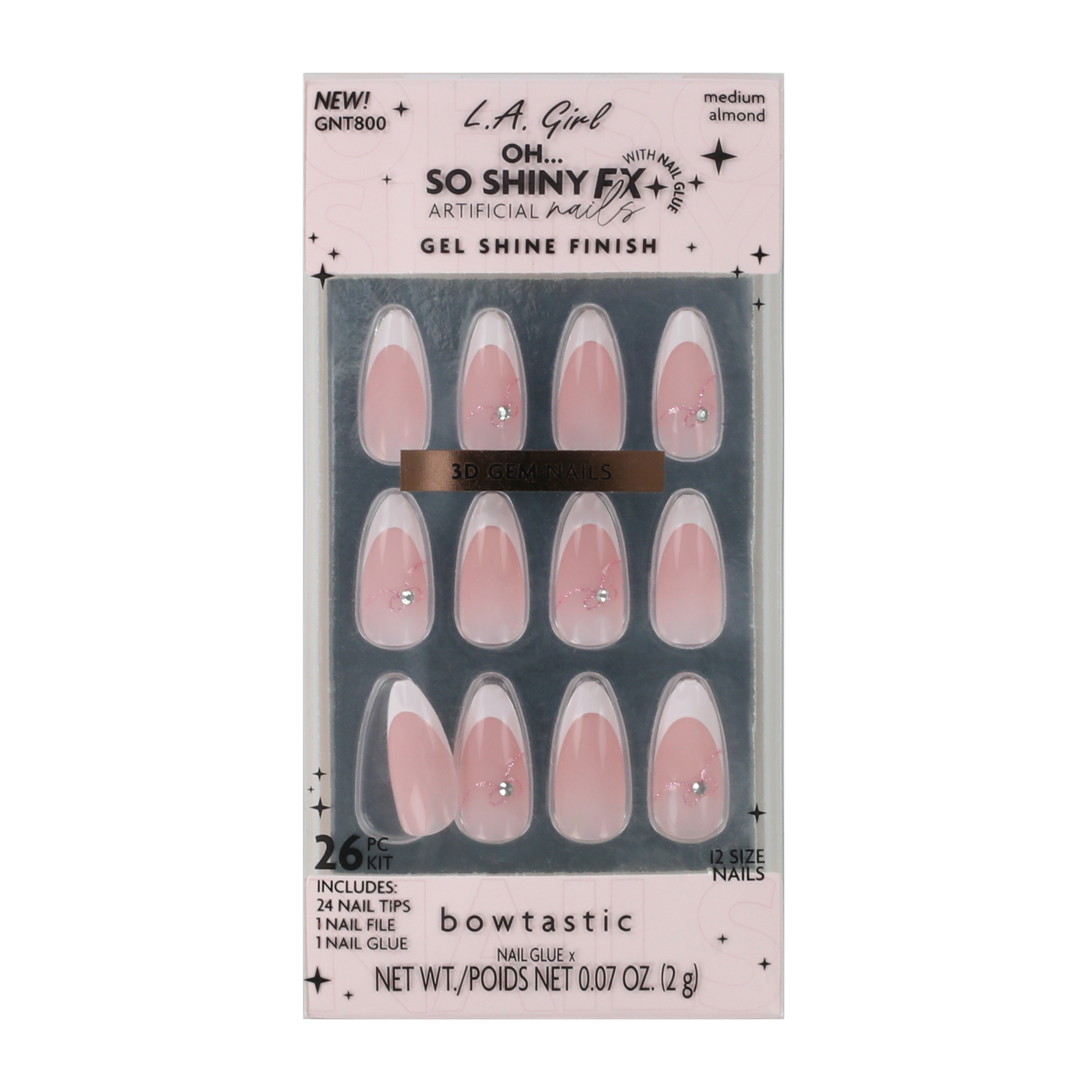 L.A. Girl Oh… So Shiny Bowtastic Artificial Nails 26-Pack