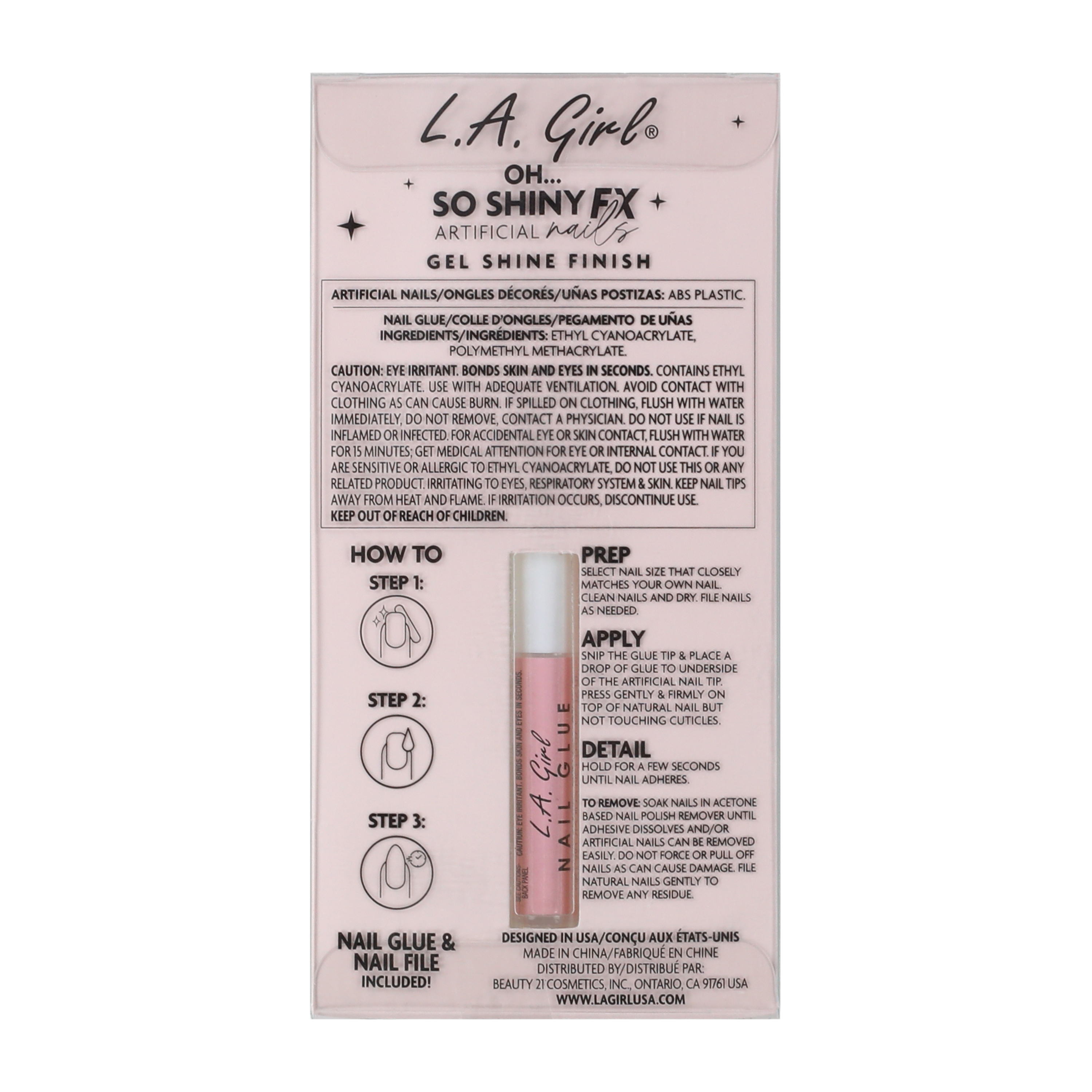 L.A. Girl Oh… So Shiny Bowtastic Artificial Nails 26-Pack