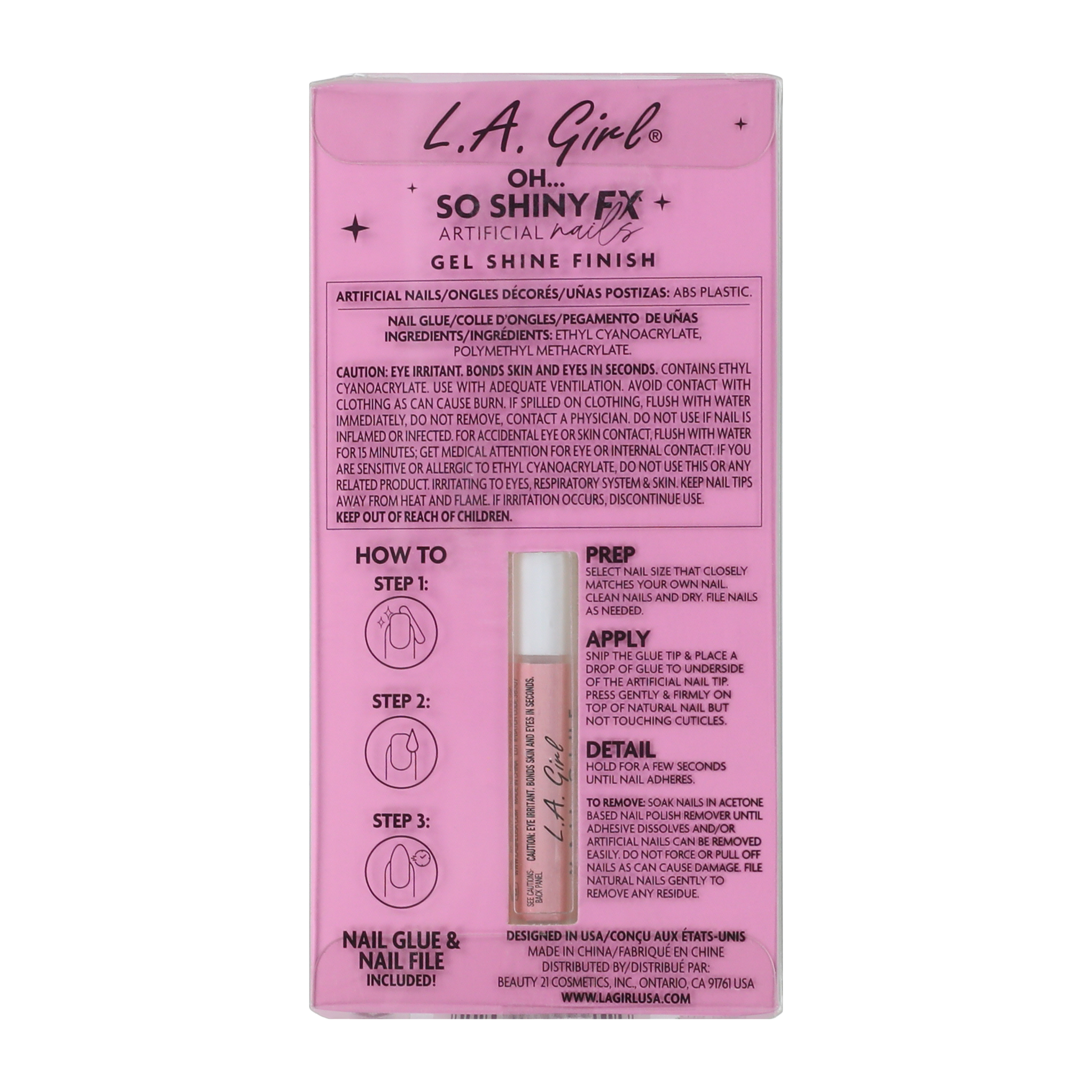 L.A. Girl Oh… So Shiny Sparkly Mani Artificial Nails 26-Pack
