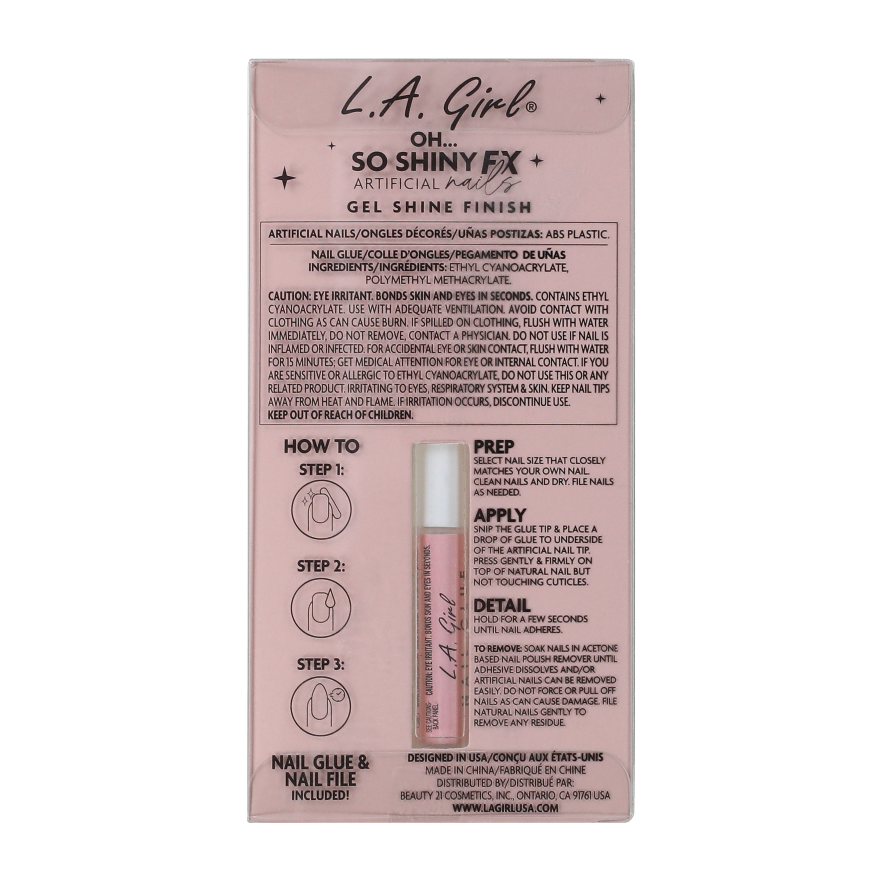 L.A. Girl Oh… So Shiny Matte About You Artificial Nails 26-Pack