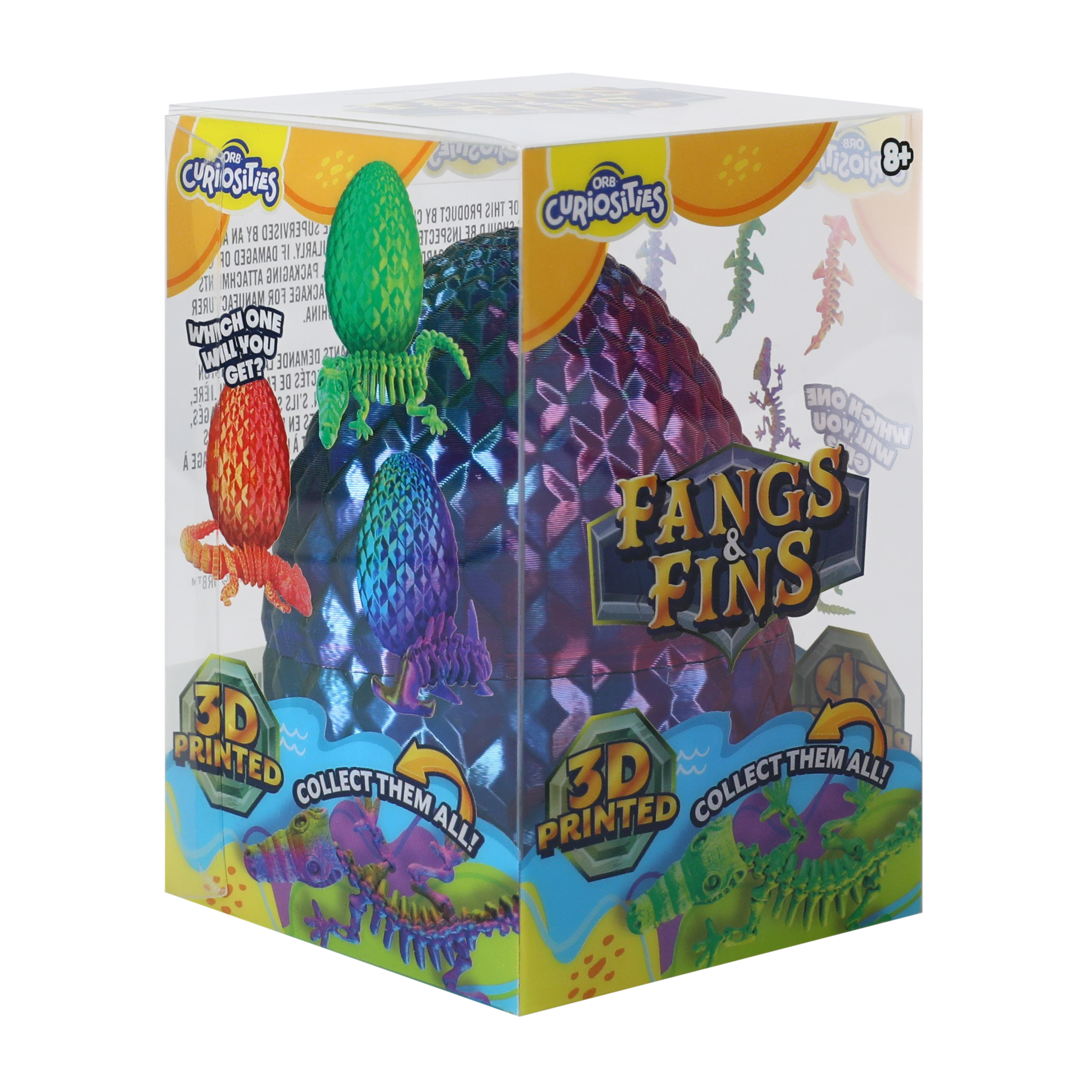 ORB Curiosities® 3D Printed Fangs & Fins Egg Toy (Styles May Vary)
