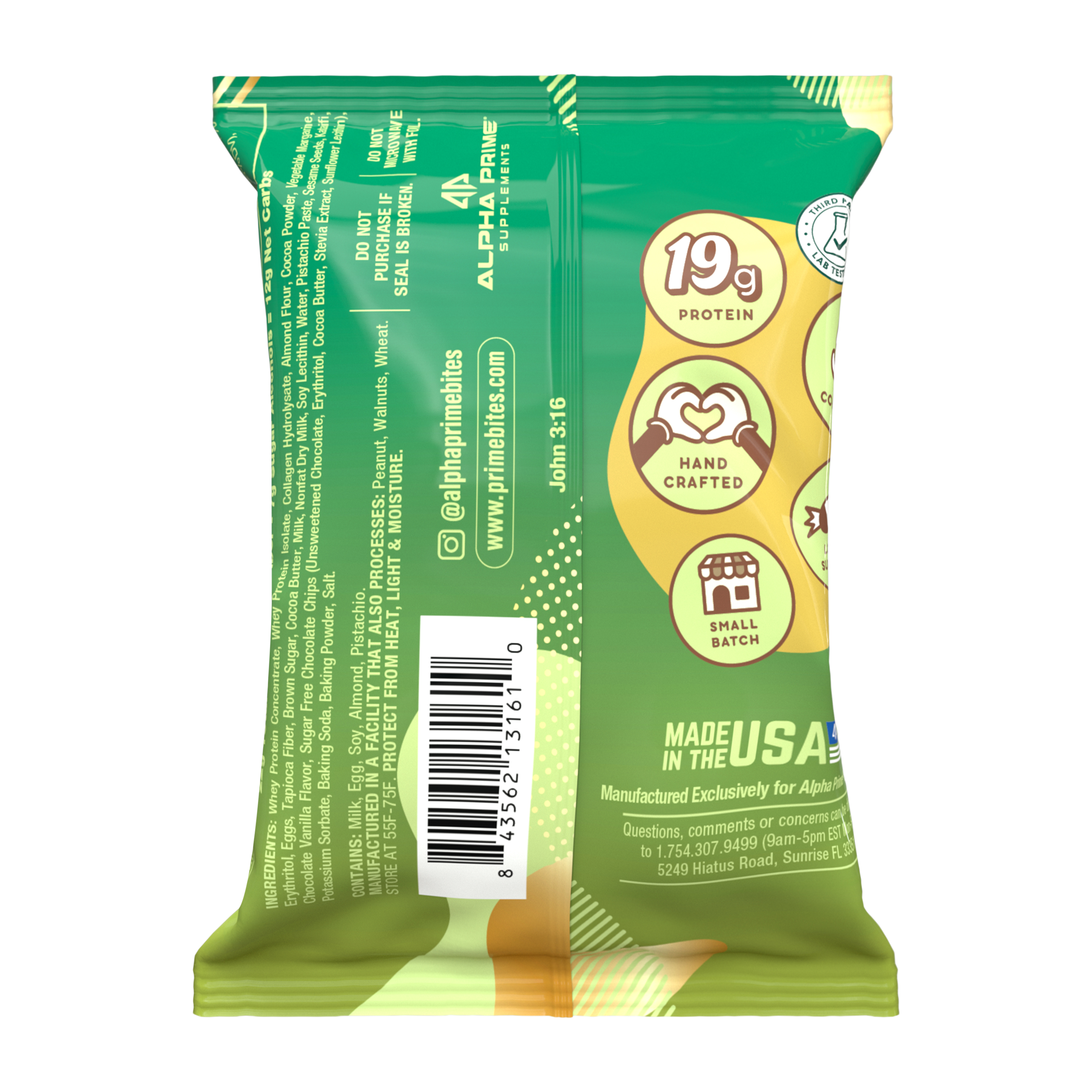 Prime Bites® Dubai Chocolate Protein Brownie 2.2oz