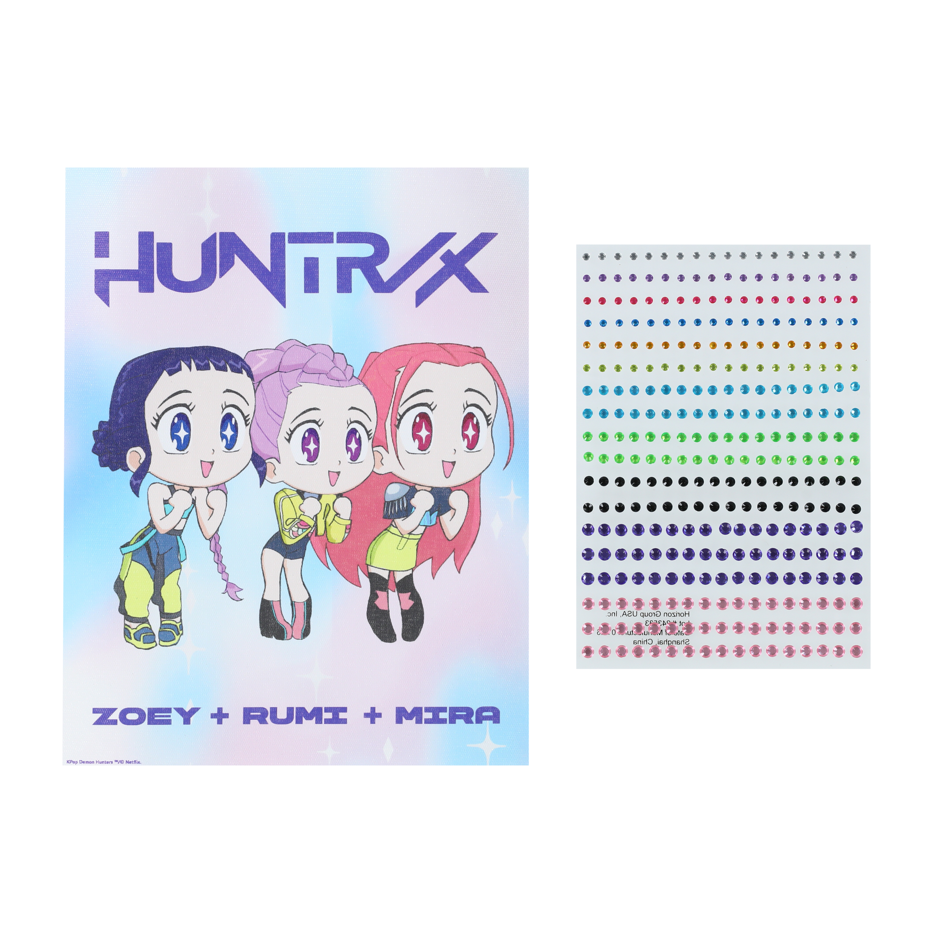 Netflix K-Pop Demon Hunters Peel & Stick Gem Art Set