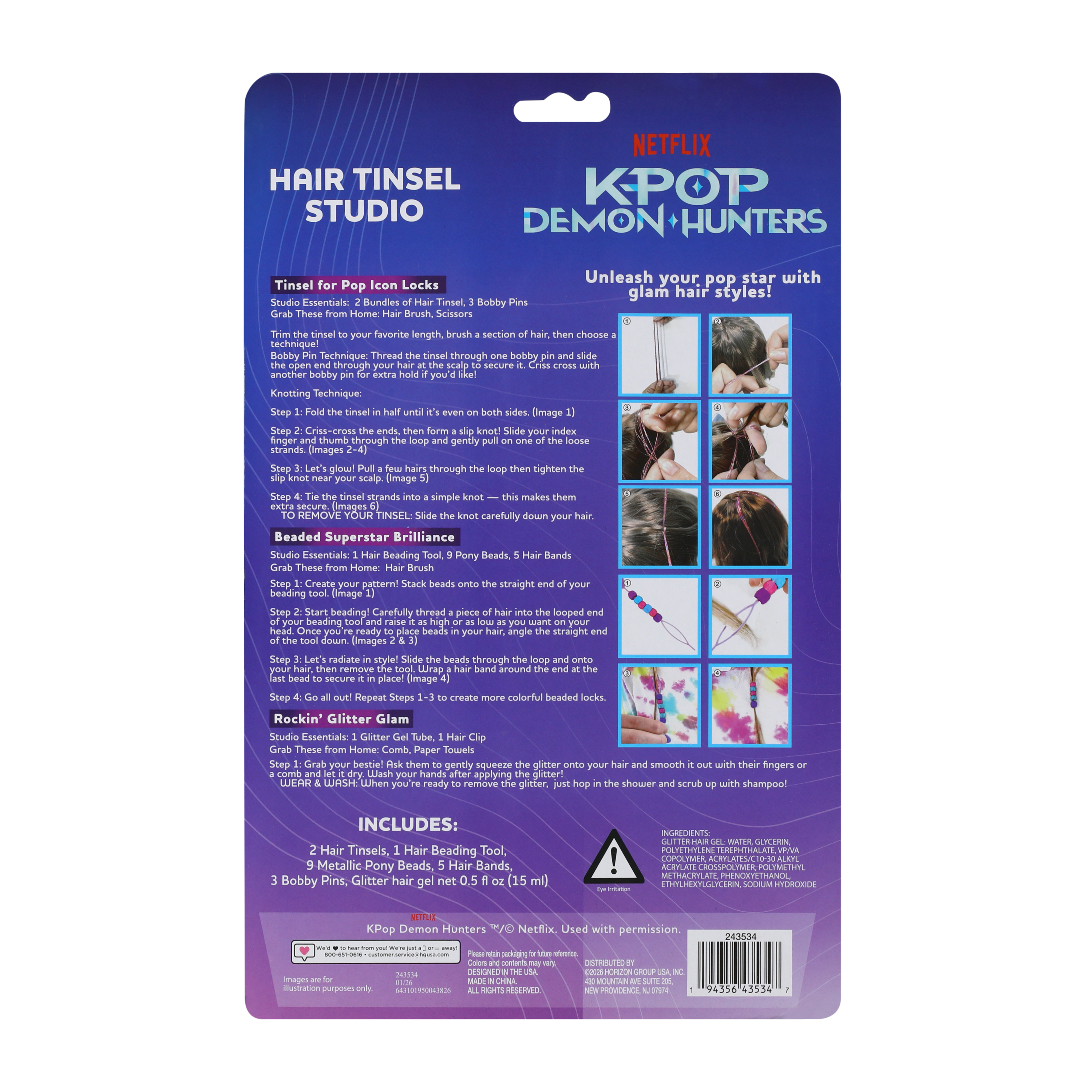 Netflix K-Pop Demon Hunters Hair Tinsel Set