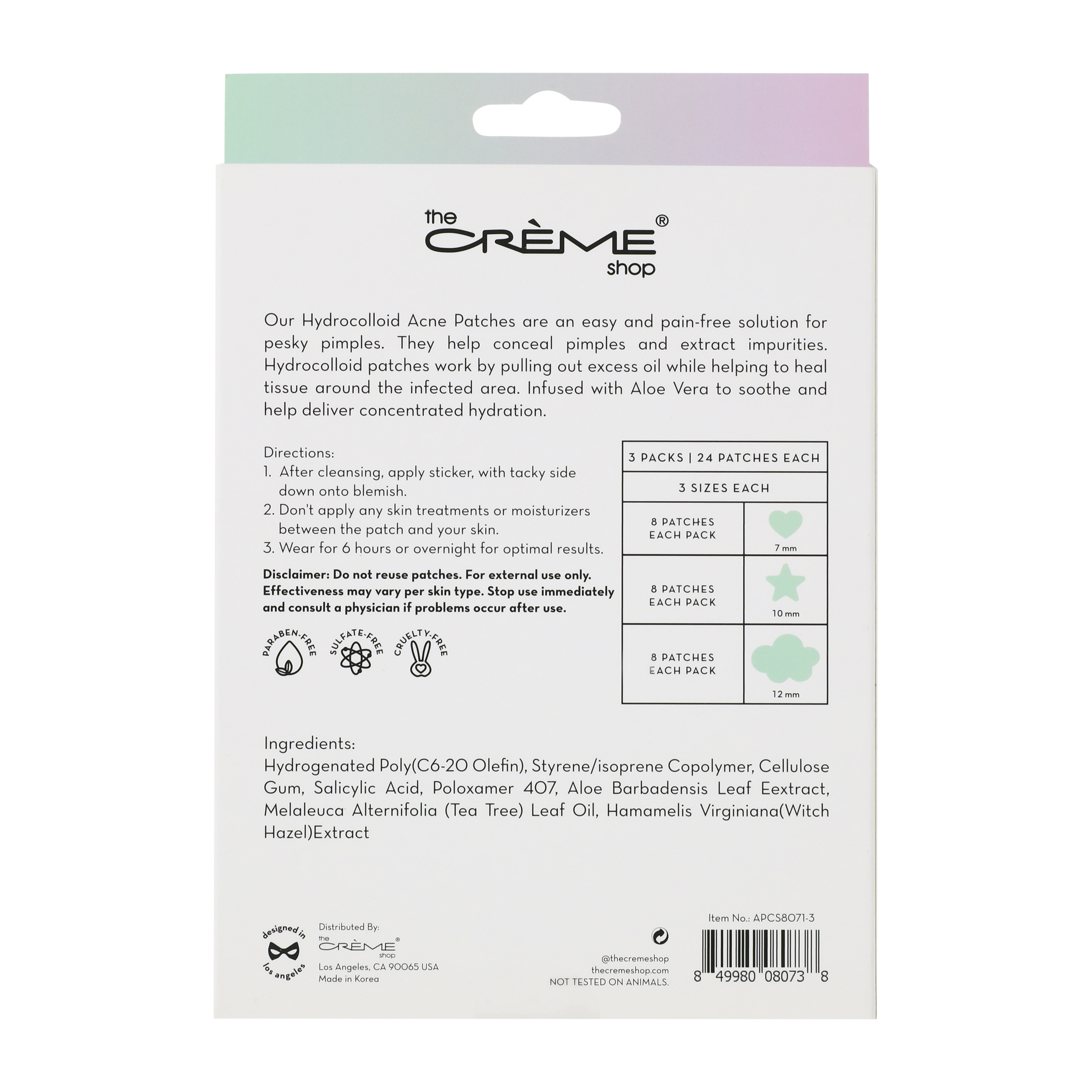 The Crème Shop® Cotton Candy Skin Acne Patches 72-Pack