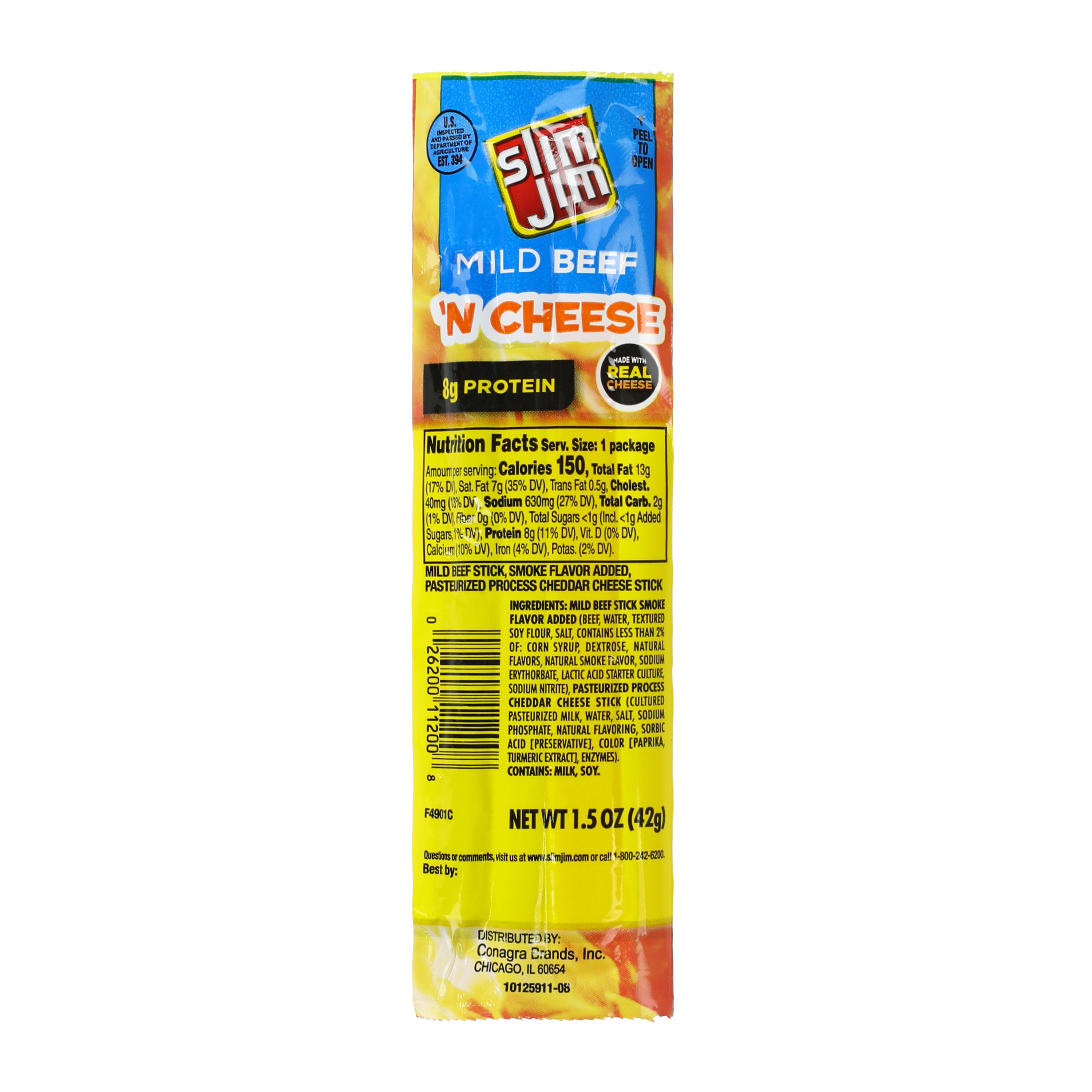 Slim Jim® Mild Beef 'N Cheese Stick 1.5oz