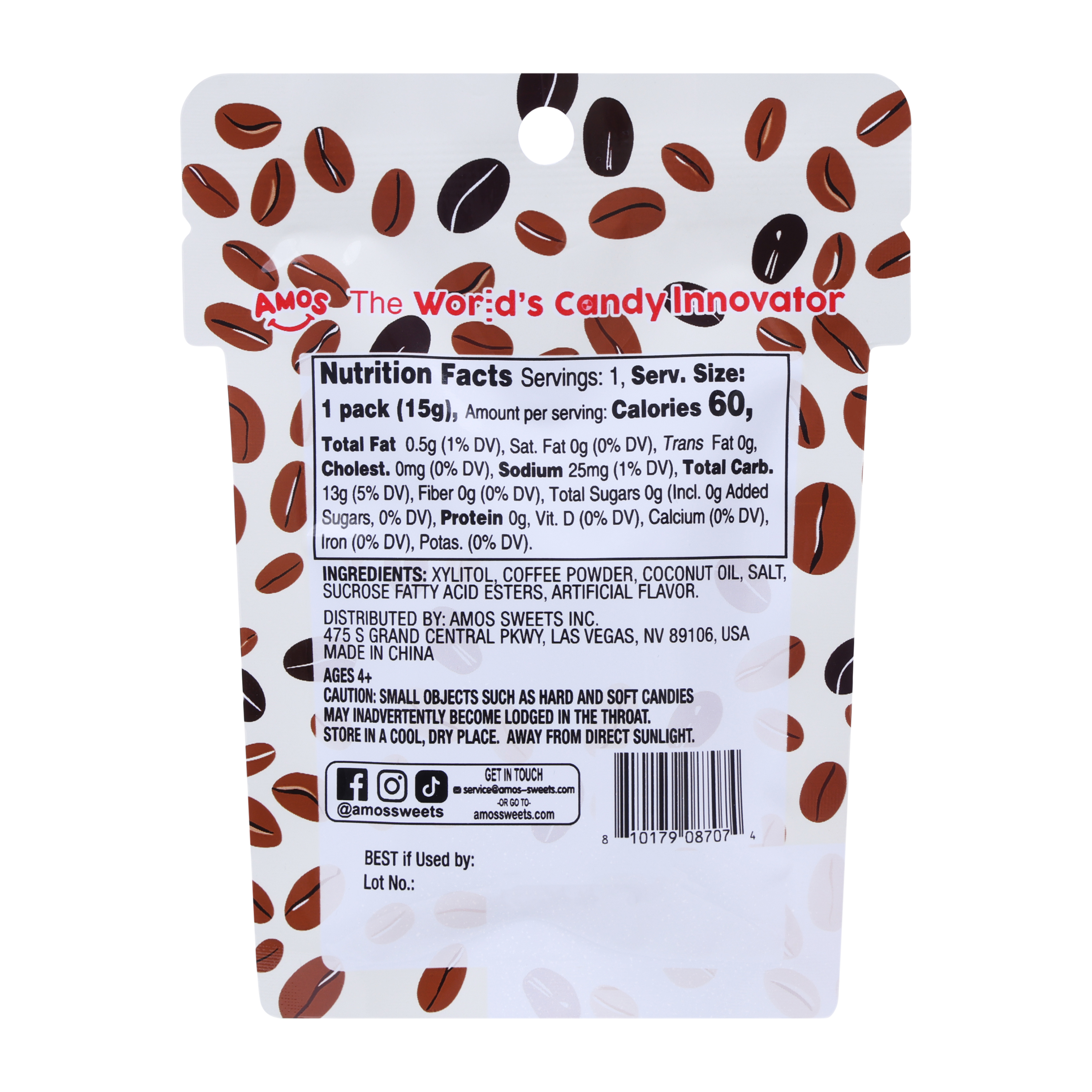 Amos® Cool Coffee Beans Hard Candy 0.5oz
