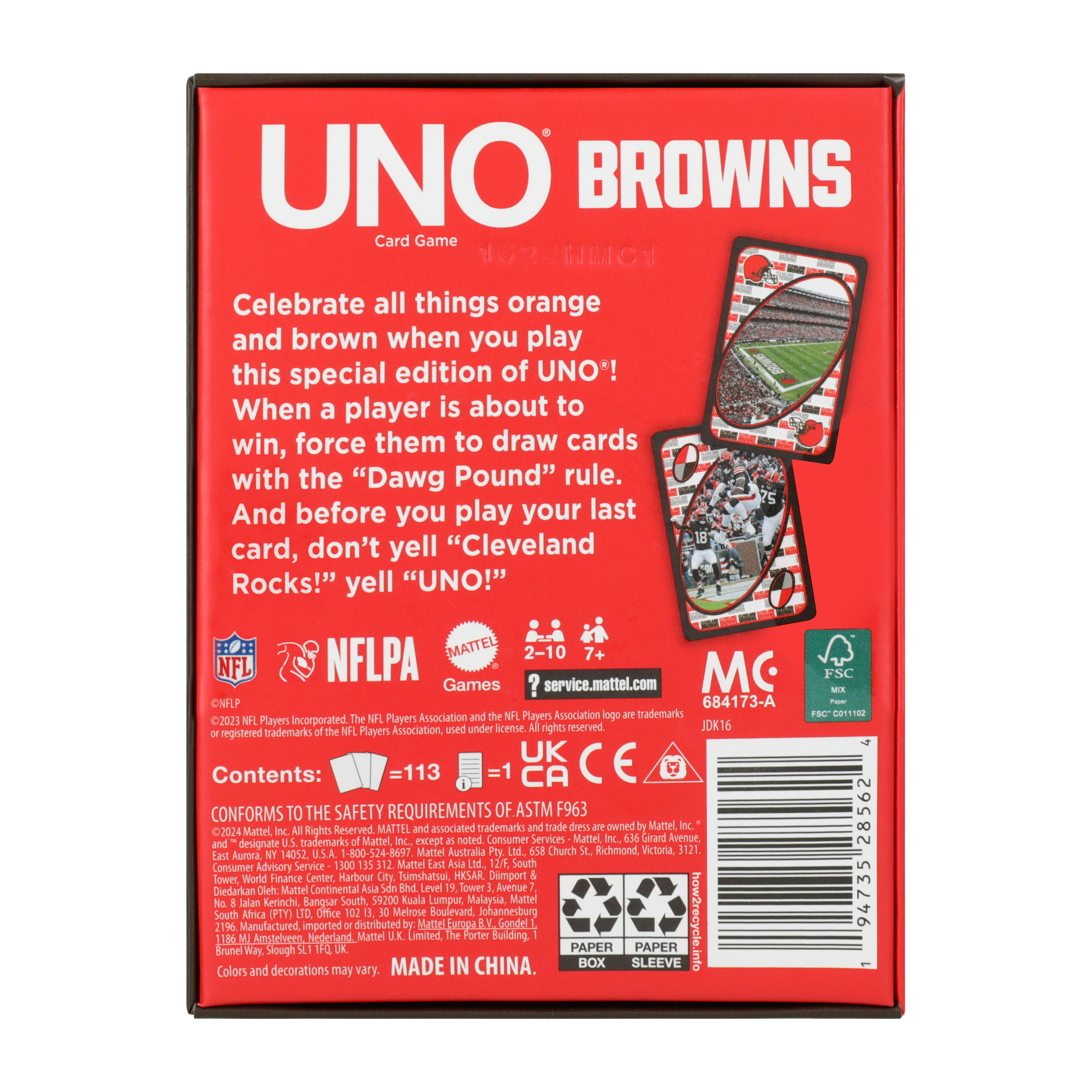 UNO® Fandom NFL Browns Card Game