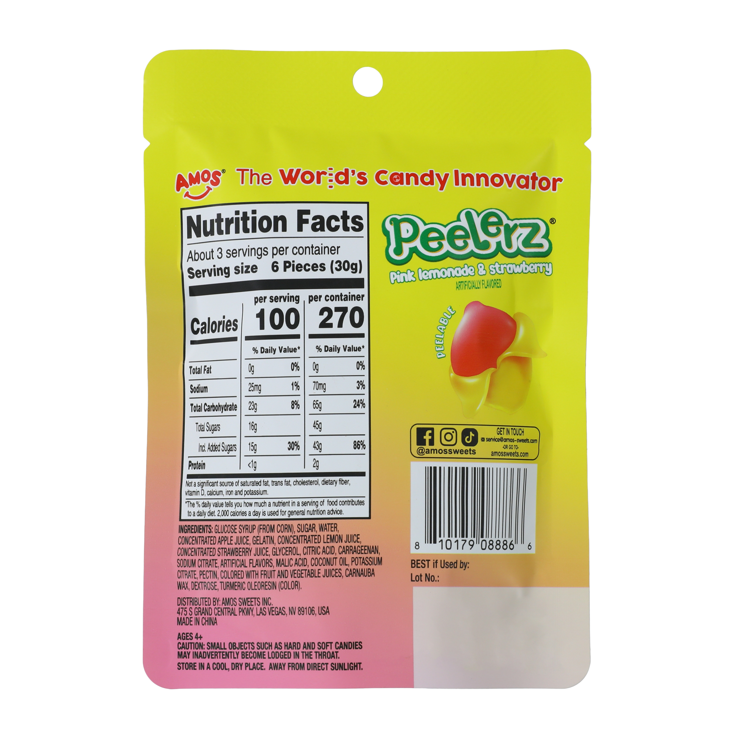 Peelerz® Pink Lemonade & Strawberry Gummy Candy 3oz