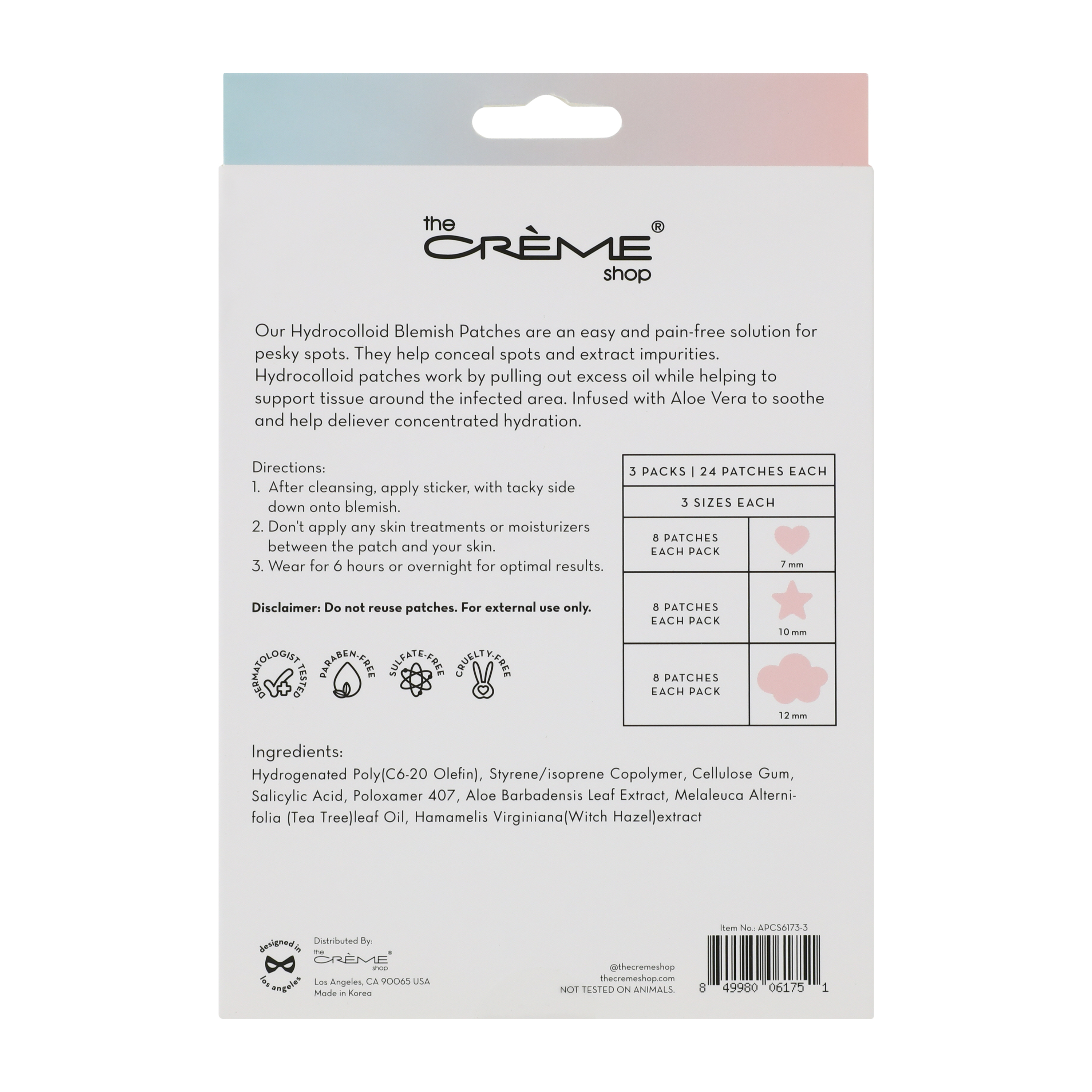 The Crème Shop® Cotton Candy Skin Blemish Patches 72-Pack