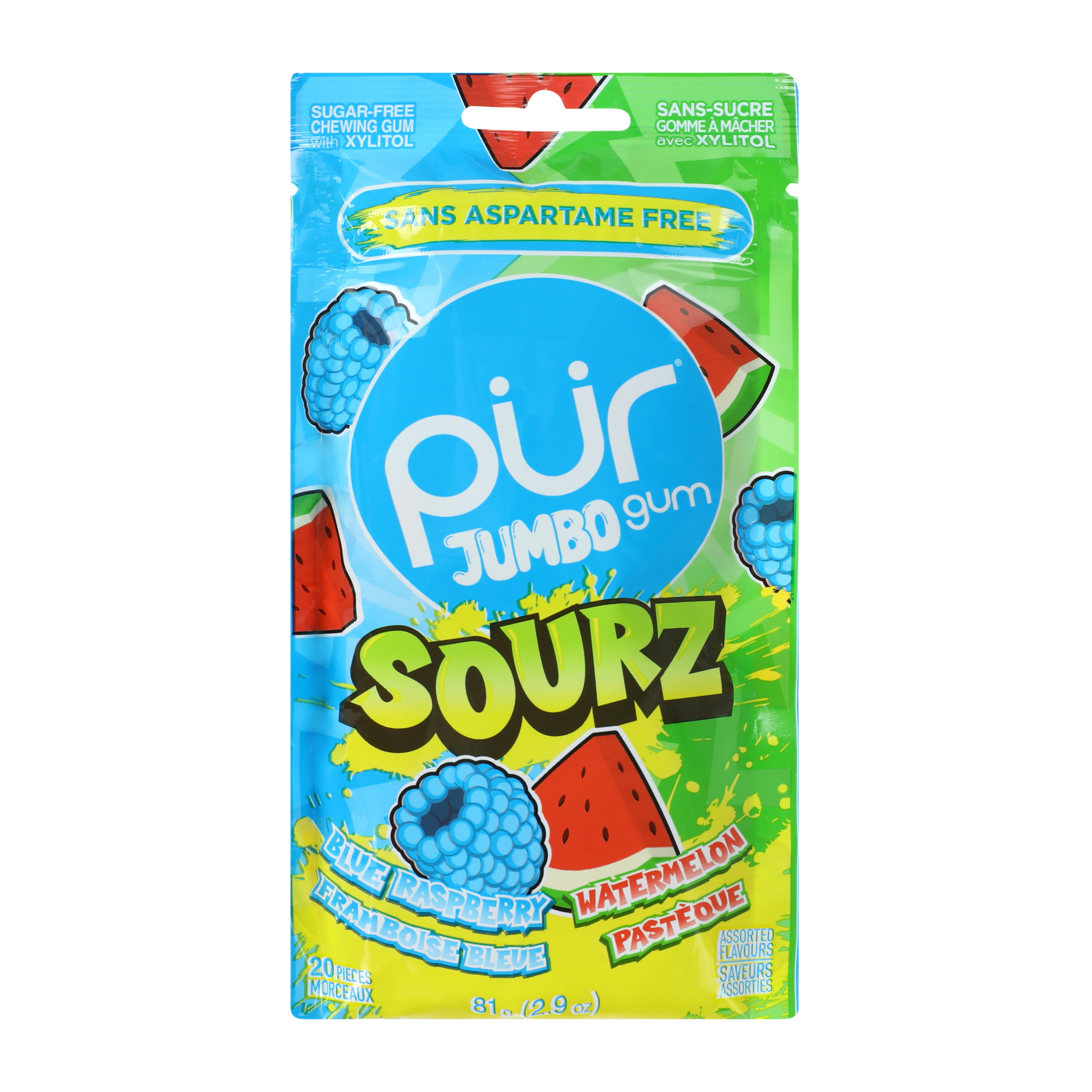 PUR Jumbo Sourz Gum 2.9oz