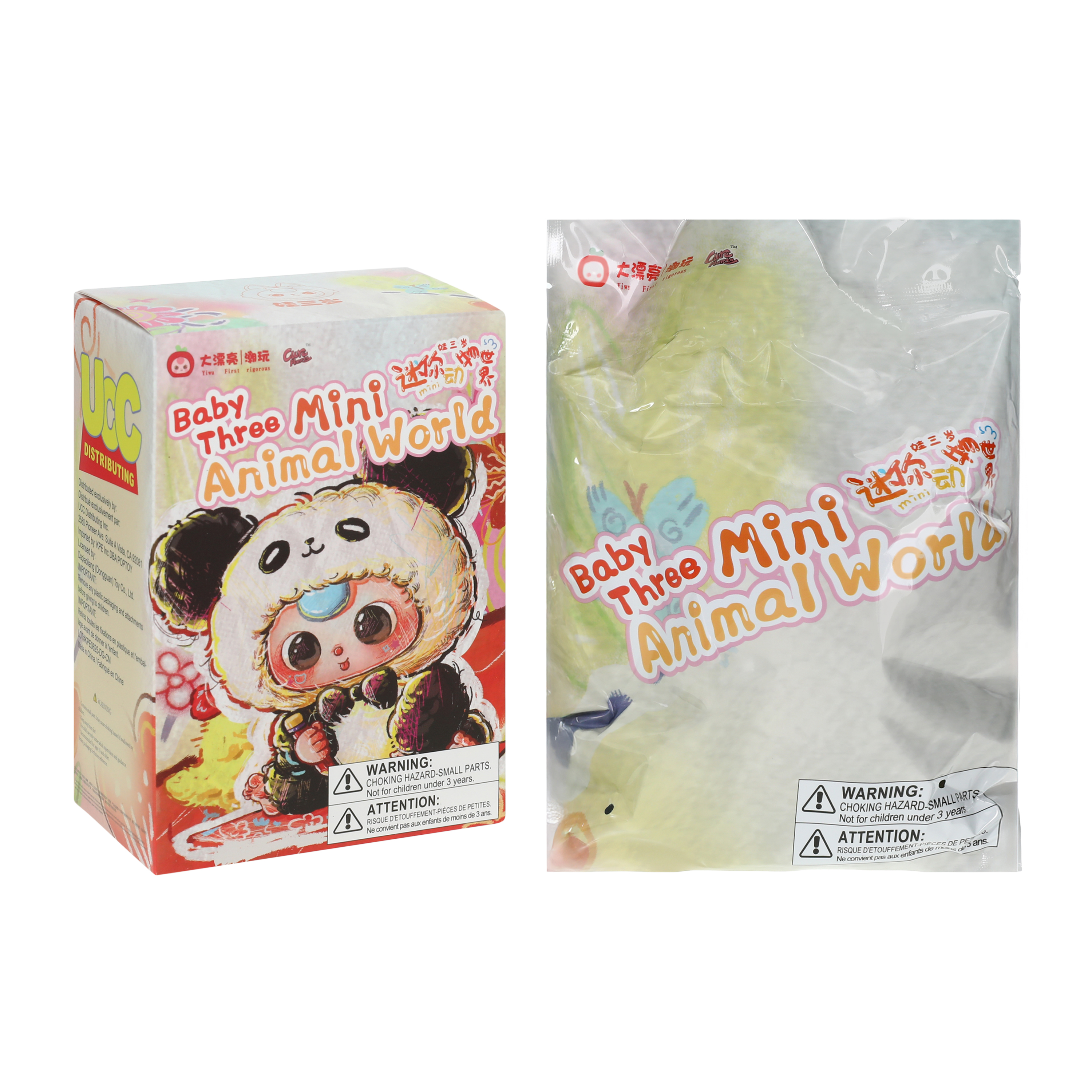 Baby Three Mini Animal World Plush Figure (Styles May Vary)