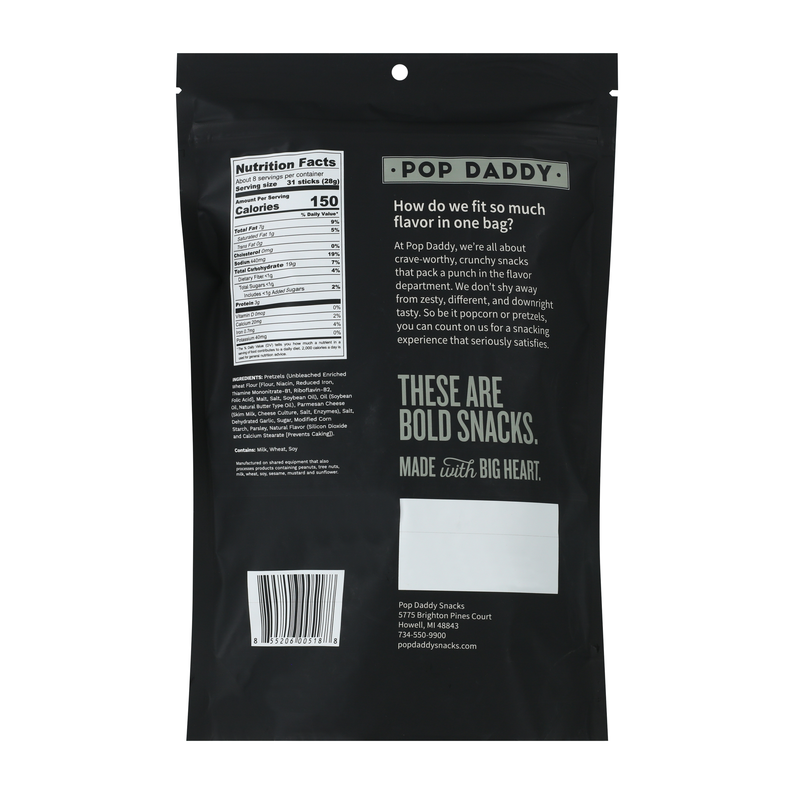 Pop Daddy Garlic Parmesan Pretzel Sticks 7.5oz