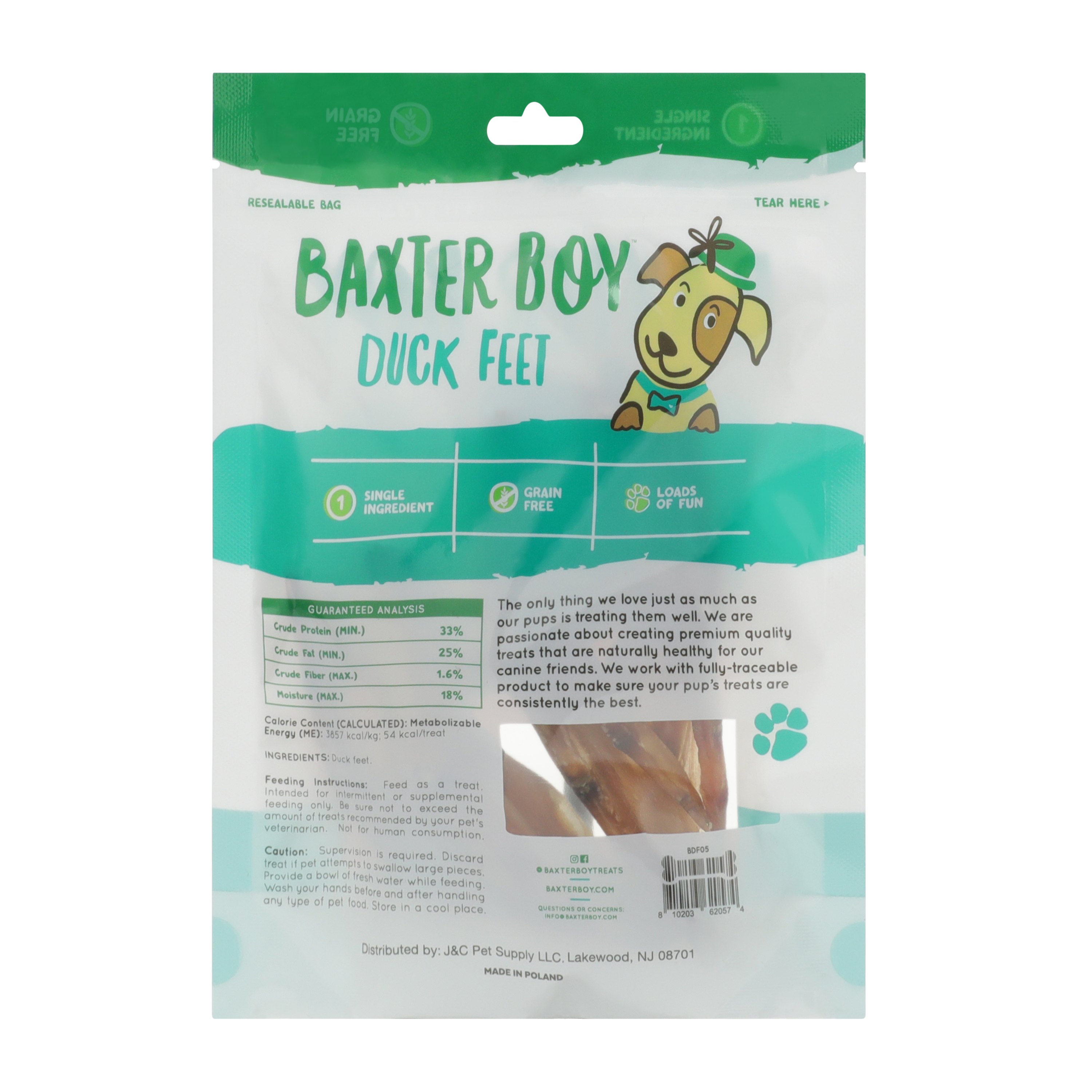 Baxter Boy™ Duck Feet Dog Treats 5-Pack