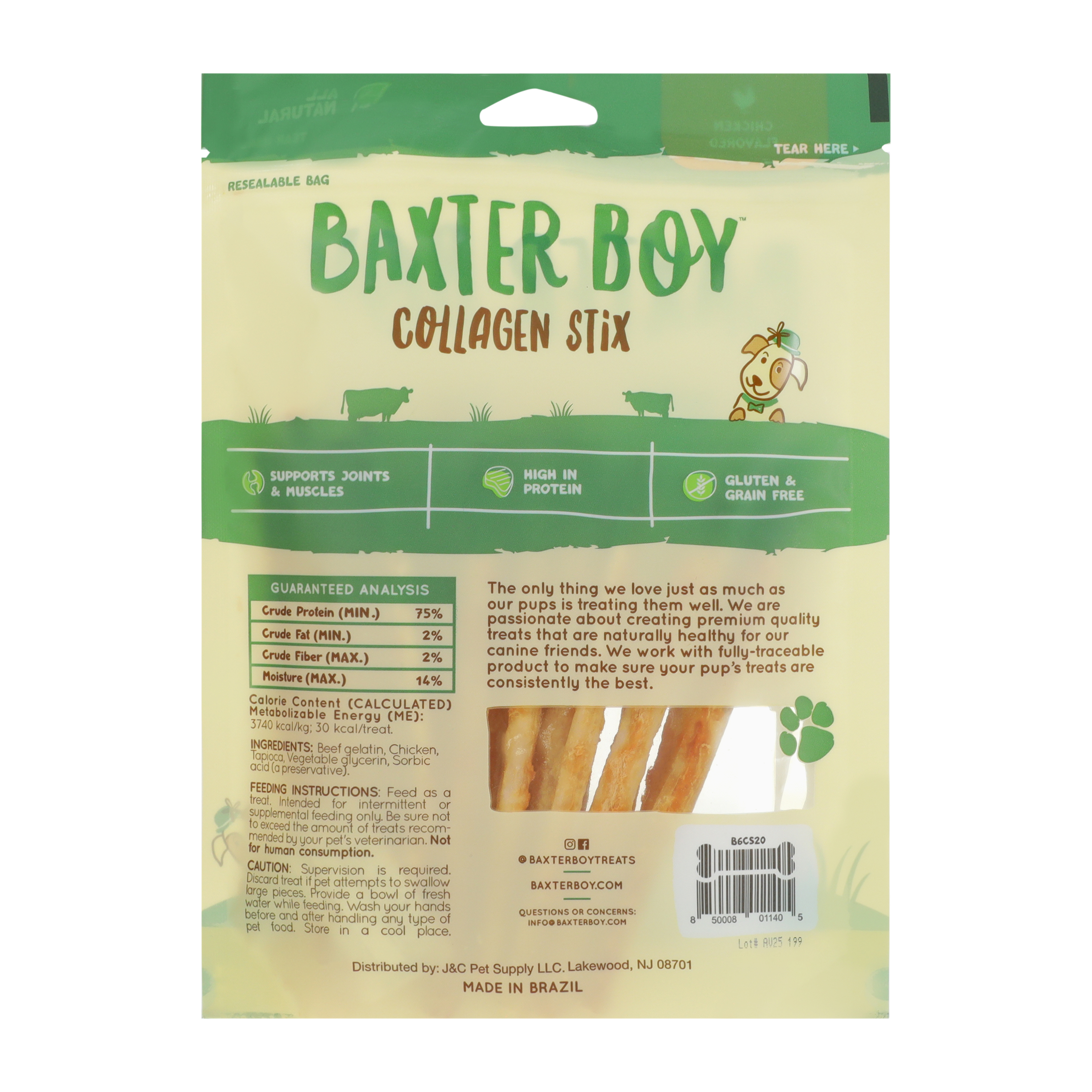 Baxter Boy™ Chicken Flavored Collagen Stix Dog Chews 20-Pack 5.5oz