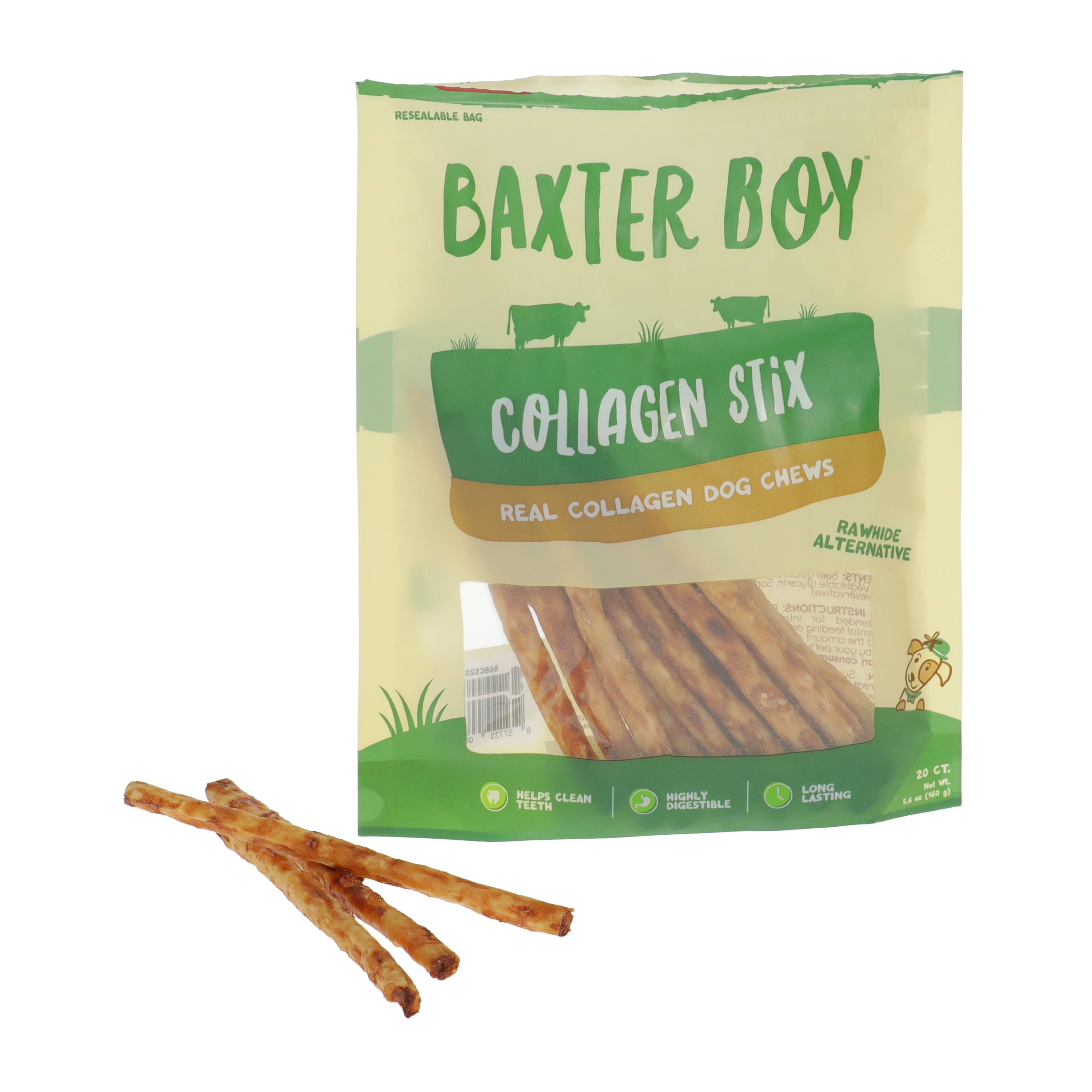 Baxter Boy™ Beef Flavored Collagen Rolls Dog Chews 20-Pack 5.6oz