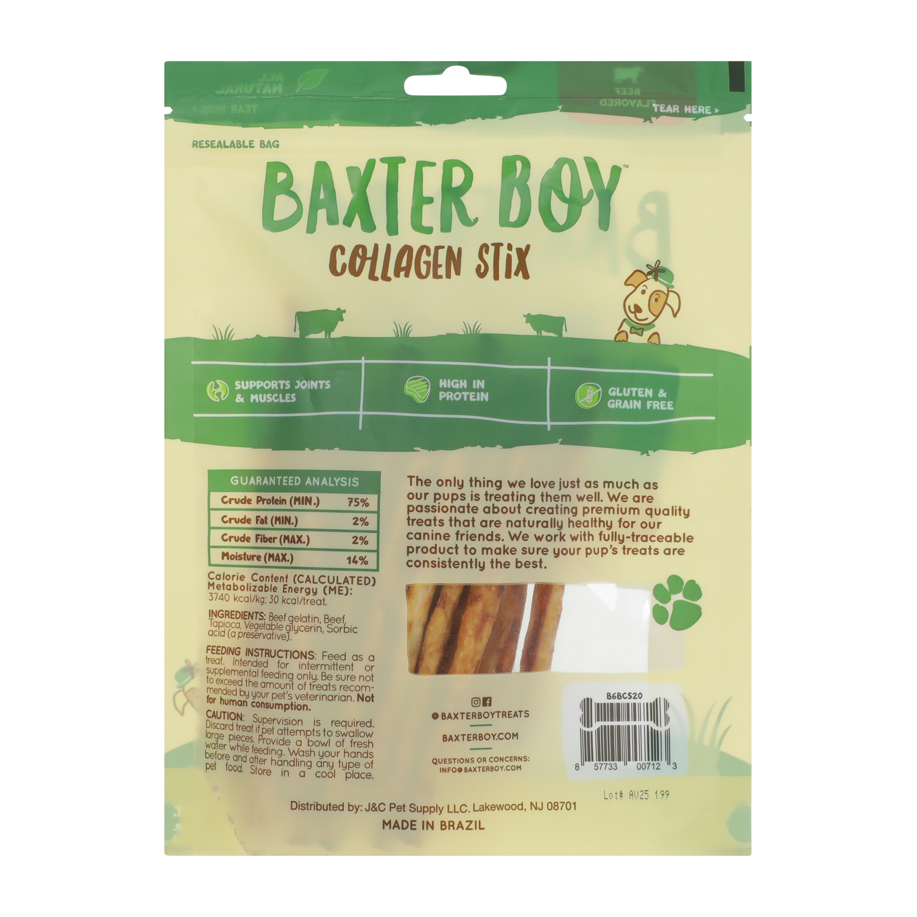 Baxter Boy™ Beef Flavored Collagen Rolls Dog Chews 20-Pack 5.6oz