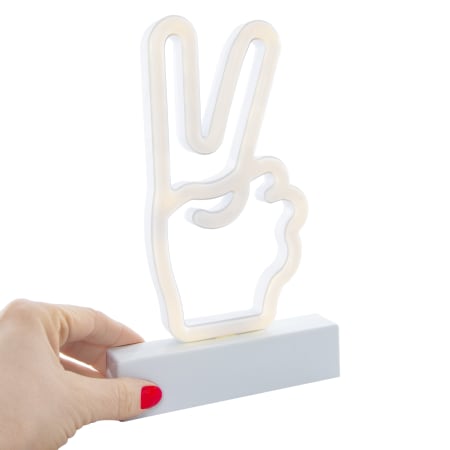 LED peace sign neon light with stand 8.5in, battery operated | Five Below