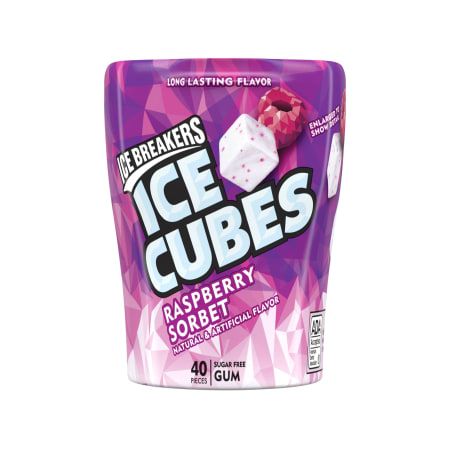 ice breakers® ice cubes sugar free gum - raspberry sorbet 40 pieces ...