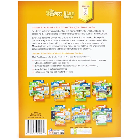 Smart Alec Reading/gade4, Math/9〜,英語問題集 The Smart Alec Series™ Math Word Problems Workbook - Grade 5