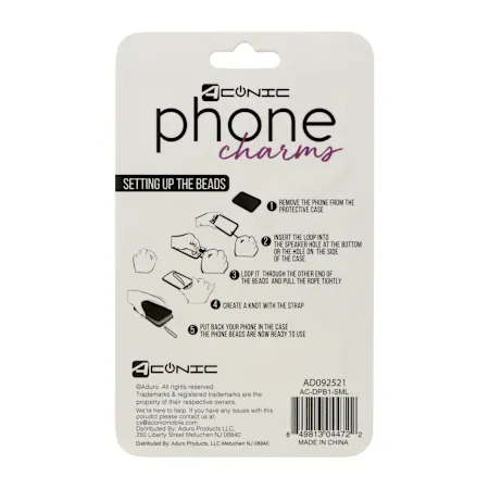 icon beads phone charm