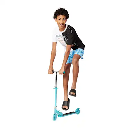 pro rider kids' folding light-up scooter with LED wheels