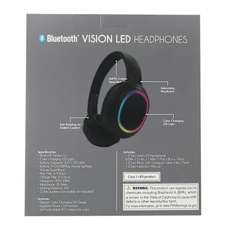 vision color changing LED bluetooth® wireless headphones vision color changing LED bluetooth® wireless headphones