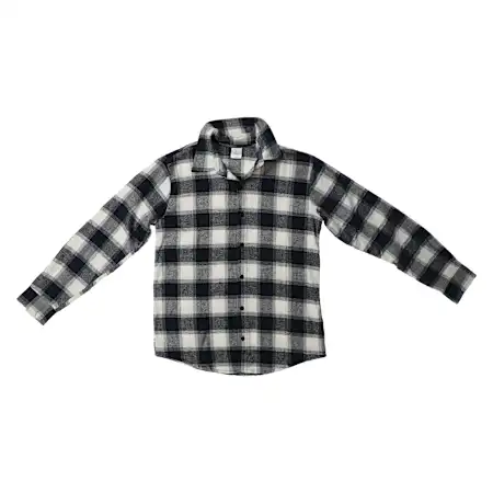 young men's navy blue button-down flannel shirt Five Below