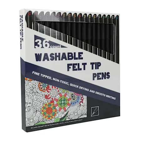 36-Count Felt Tip Pens, Assorted Colors