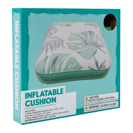 Printed Inflatable Outdoor Seat Cushion 21in x 21in