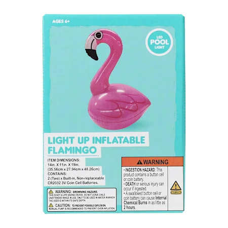 Inflatable LED Flamingo Pool Light 14in x 19in Five Below