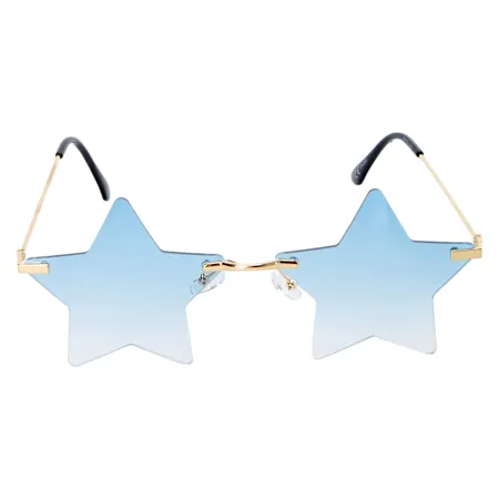 Ladies Rimless Metal Star Sunglasses