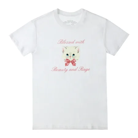 ★RAIVE★ Black RAIVE Cat Graphic TShirt VW5ME604_3color Black RAIVE Cat Graphic T-Shirt VW5ME604_3color - 레이브