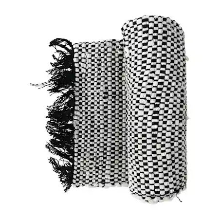 Black And White Chindi Rug