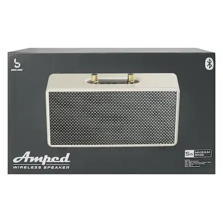 Amped Wireless Speaker With Maximum Bass 9.8in x 5.4in