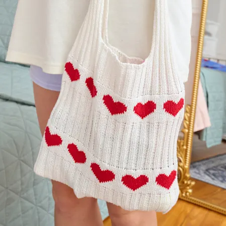 Knitted Mesh Tote Bag | Five Below