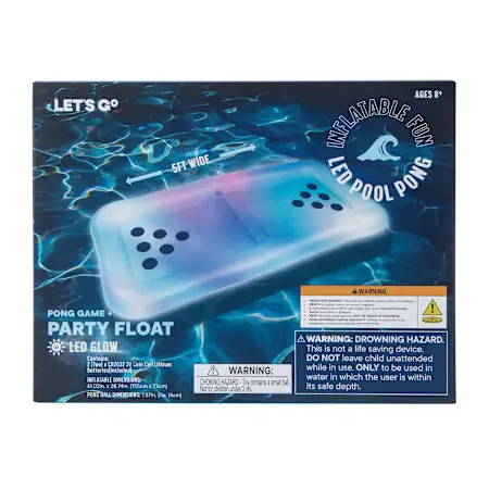 LED Pool Pong Party Float 61in x 28in
