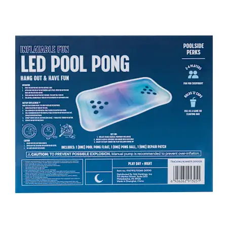 LED Pool Pong Party Float 61in x 28in