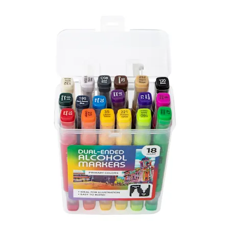 Dual-Ended Alcohol Markers 18-Count