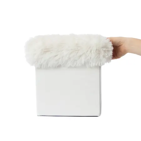 Furry Cube Ottoman 10inx10in