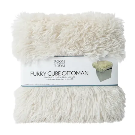 Furry Cube Ottoman 10inx10in