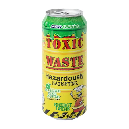 Toxic Waste® Hazardously Satisfying™ Sociable Sour Apple Energy Drink 16oz