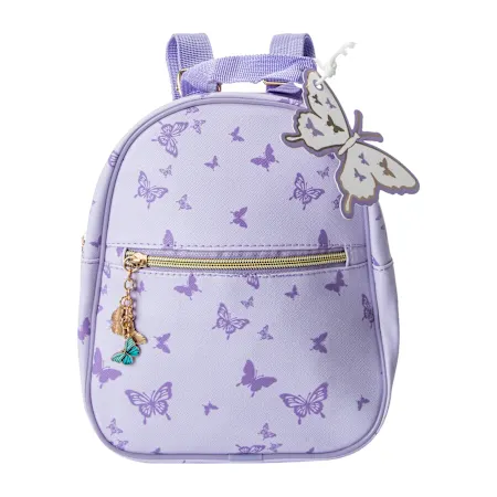 Printed Mini Backpack With Charm